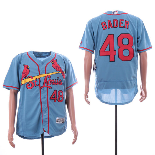 St. Louis Cardinals #48 Harrison Bader Cardinals 48 Light Blue Elite Style 2