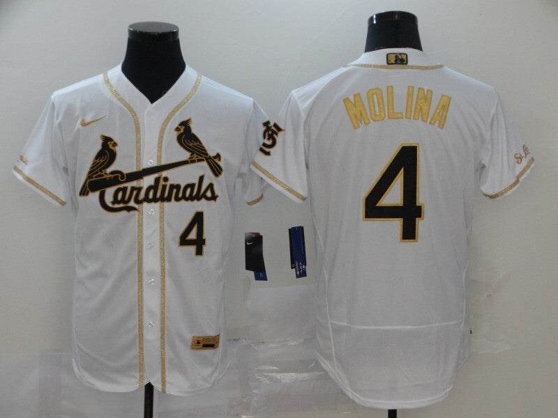 St. Louis Cardinals #4 Yadier Molina Gold Text