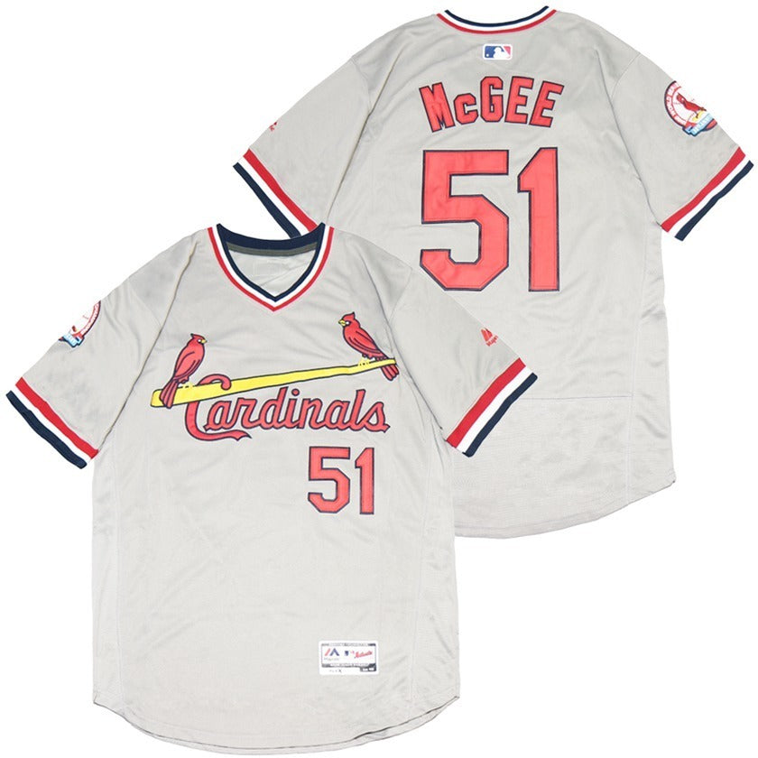 St. Louis Cardinals #51 Willie McGee Cardinals 51 Gray Elite