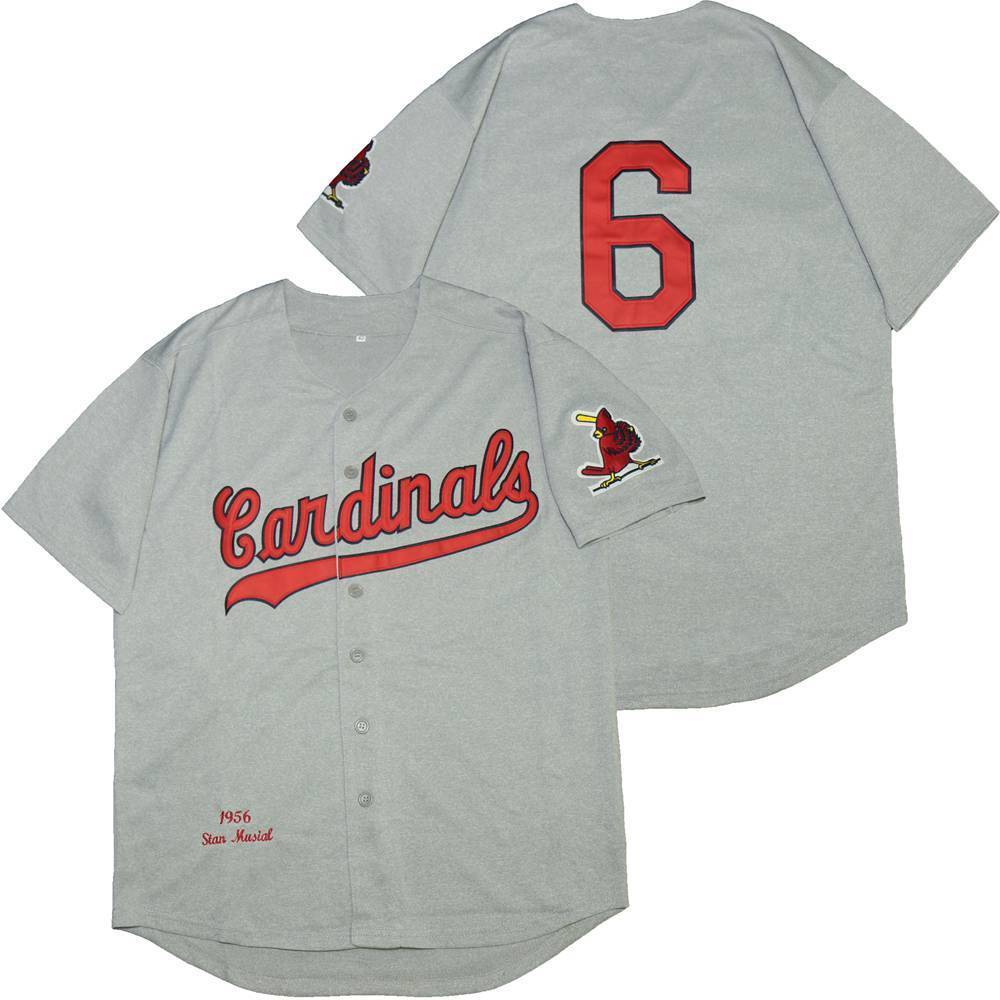St. Louis Cardinals #6 Stan Musial Cardinals 6 Hemp Gray 1956 Retro