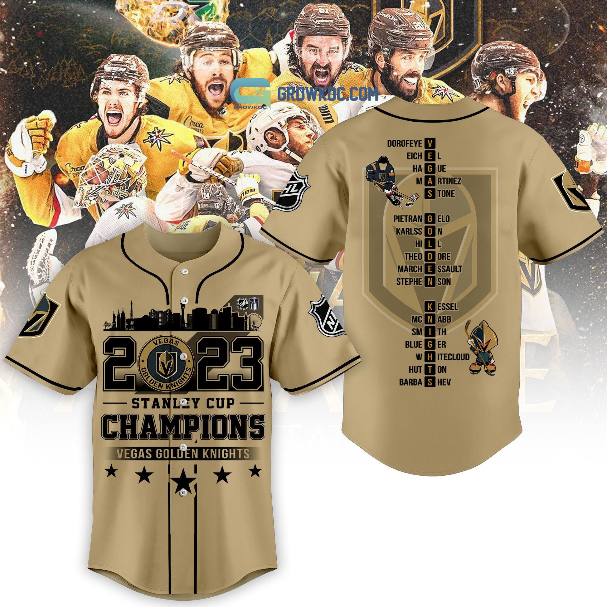 Stanley Cup Champions Vegas Golden Knights Baseball Jersey