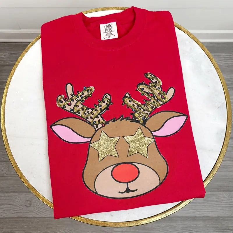 Star Eye Reindeer Comfort Colors T-Shirt 'NLB' Hoodie, Sweatshirt | WearSparks.com