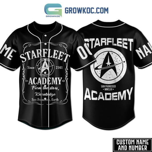 Starfleet Academy From The Stars Knowledge Black Design Personalized Baseball Jersey