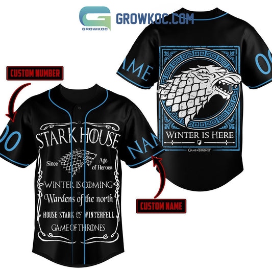 Stark House Game Of Thrones Winter Is Here Personalized Baseball Jersey