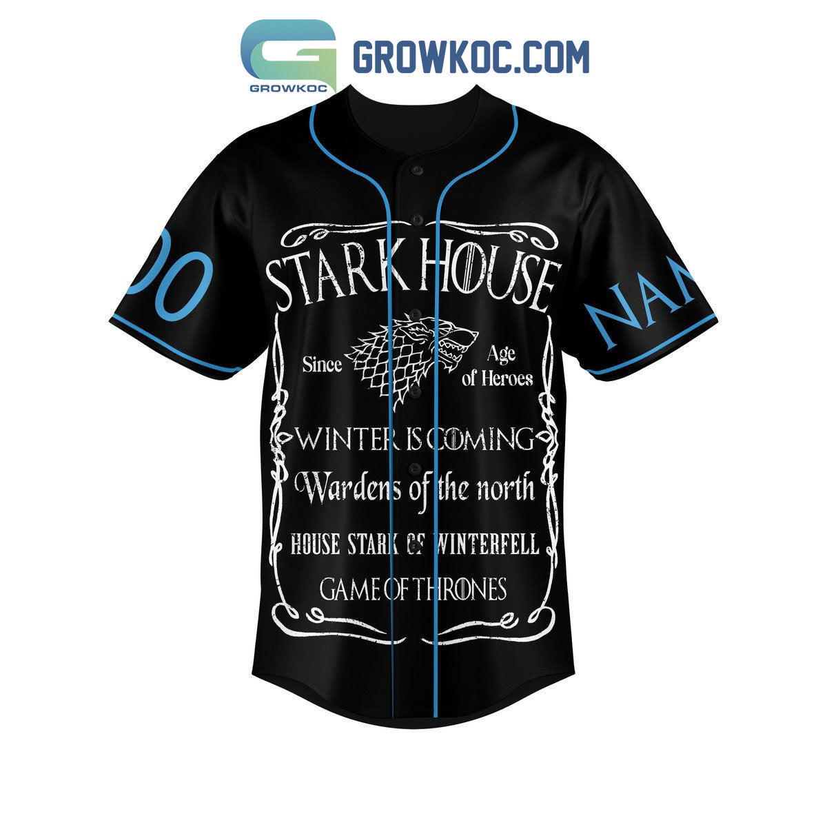 Stark House Game Of Thrones Winter Is Here Personalized Baseball Jersey