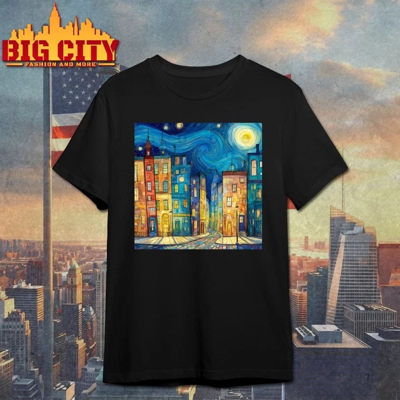 Starry Night Cityscape Boulevard Van Gogh shirt