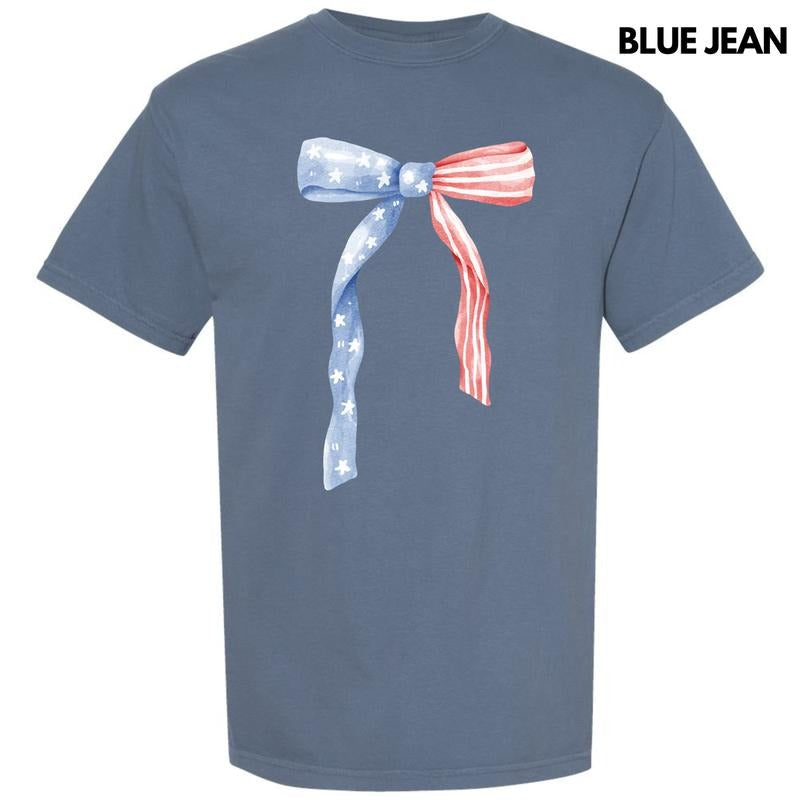 Stars & Stripes Bow Comfort Colors T-Shirt 'NLB' Hoodie, Sweatshirt | WearSparks.com