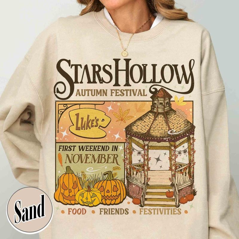 Stars Hollow Autumn Festival Sweatshirt, Where You Lead I Will Follow Shirt, Tv Show Fans Gift, Fall Shirt, Luke's Coffee...
