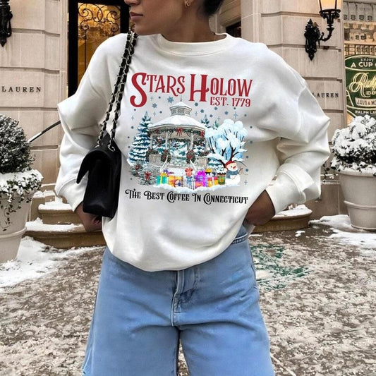 Stars Hollow Est 1779 The Best Coffee In Connecticut Christmas Sweatshirt, Retro Stars Hollow Gilmore Girls Christmas...