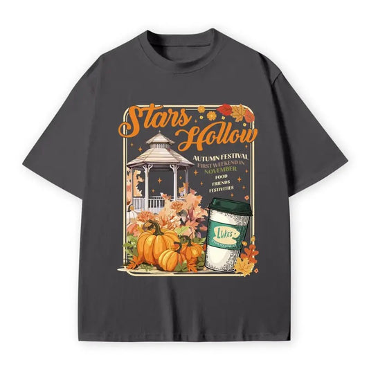 Stars Hollow Fall T-Shirt, Annual Autumn Festival T-Shirt, Vintage Style Stars Hollow T-Shirt, Luke_s Diner Coffee,...