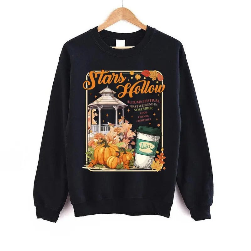 Stars Hollow Sweatshirt, Fall Vibes Shirt, Lukes Dinner Coffee Sweatshirt, Retro Gilmore Girl Sweatshirt, TV Show Fans...