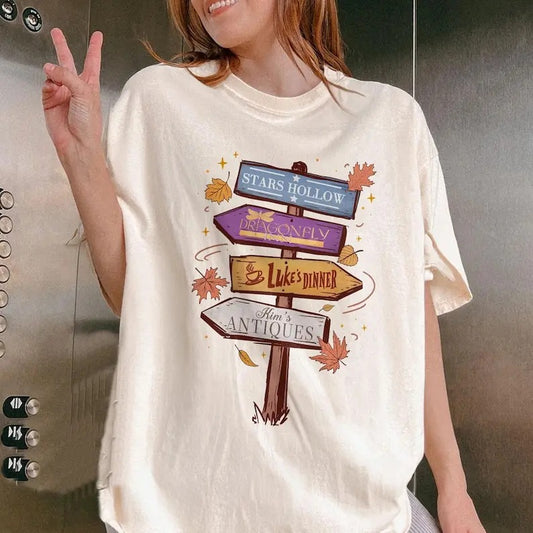 Stars Hollows Connecticut  Shirt, Luke's Coffee Luke's Diner Shirt, Dragonfly Inn, TV Show Fans Gift Design Cotton...