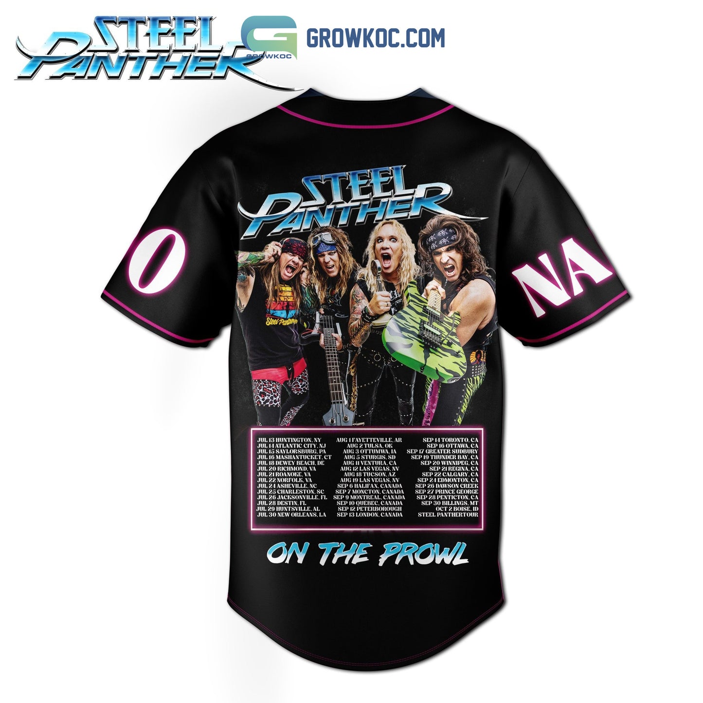 Steel Panther On The Prowl Tour 2023 Personalized Baseball Jersey
