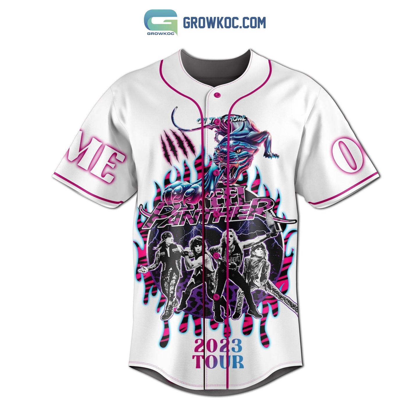 Steel Panther On The Prowl Tour 2023 White Design Personalized Baseball Jersey