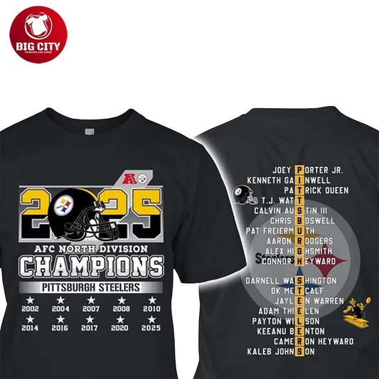 Steelers AFC North Champs 2025 Two Sided Shirt