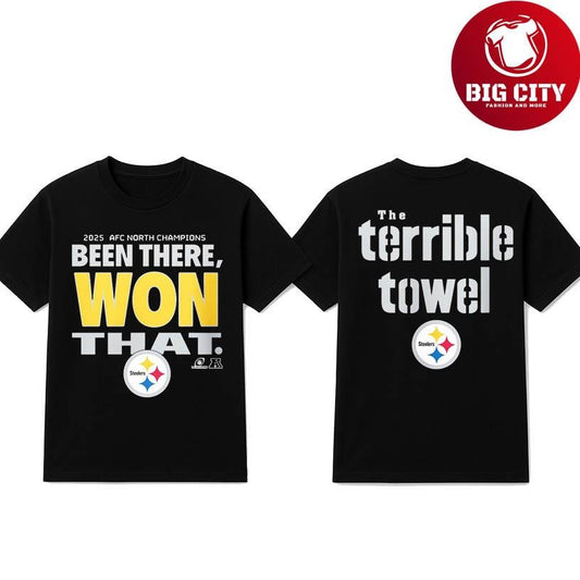 Steelers The Terrible Towel 2025 Division Champions Two Sided Shirt