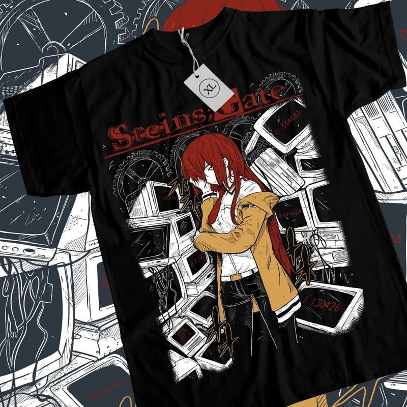 Steins Gate Anime T-Shirt & Sweatshirt, Kurisu Makise Kawaii Waifu Graphic Tee, Anime Manga Lover Gifts Ball Cotton Hoodie
