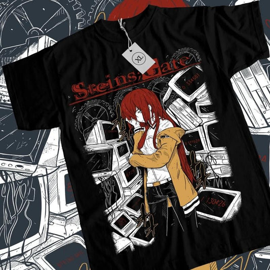 Steins Gate Anime T-Shirt & Sweatshirt, Kurisu Makise Kawaii Waifu Graphic Tee, Anime Manga Lover Gifts Ball Cotton Hoodie