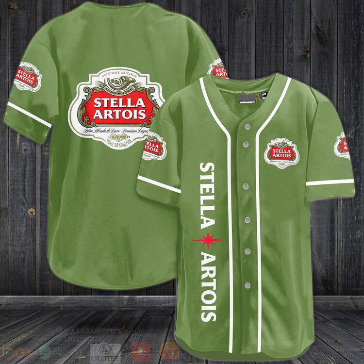 FASHION Stella Artois Baseball Jerseys Botton Shirt