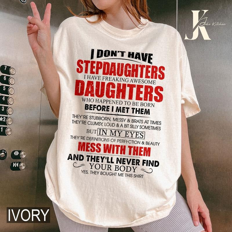 Stepdad Shirt, Fathers Day Gifts - For Stepdad, Bonus Dad Shirt From Daughter, Funny Gifts For Bonus Dad, Father's Day...