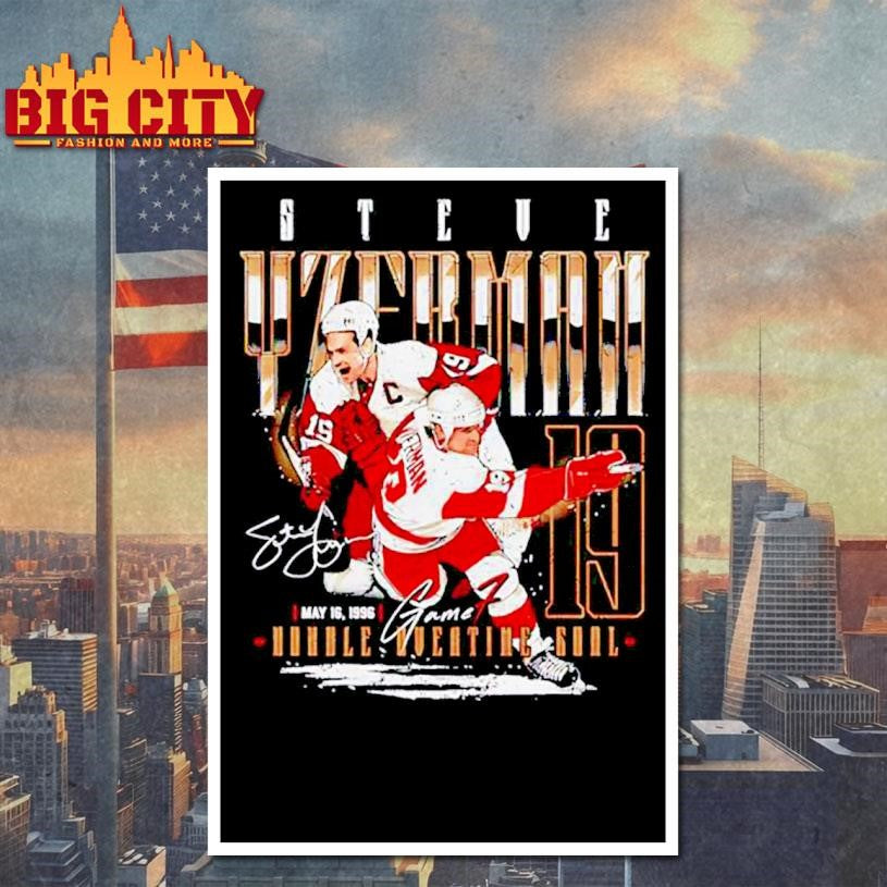 Steve Yzerman Detroit Red Wings Game 7 1996 signature Shirt