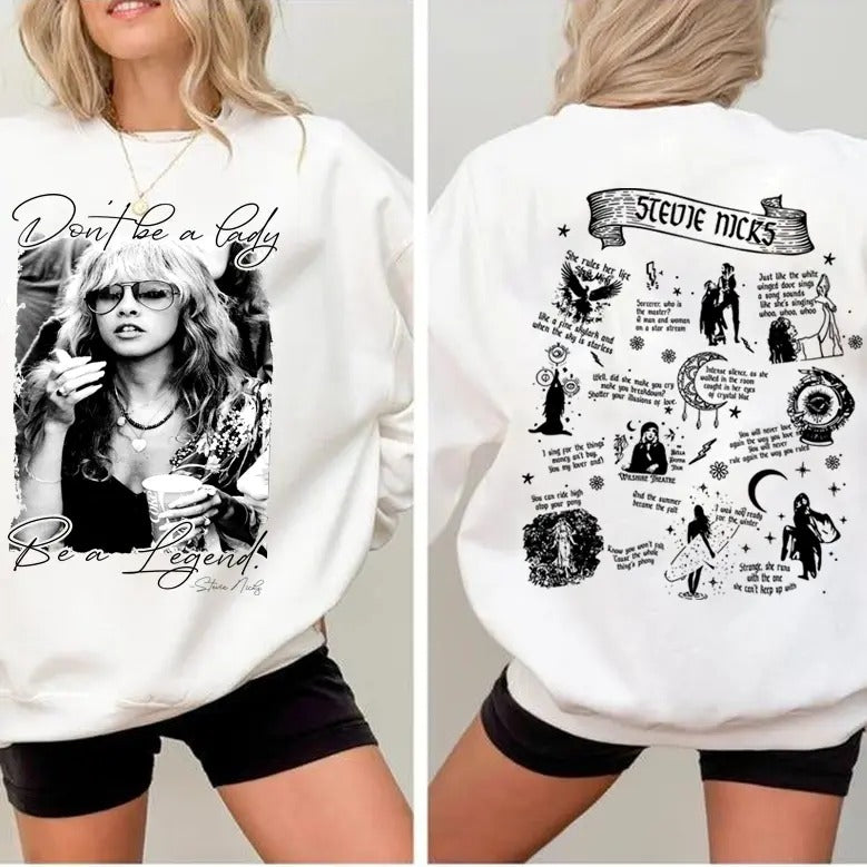 Stevie Nickss Album Shirt, Be A Legend 2 Sided Shirt, Stevie Fan Sweatshirt, Don't Be a Lady 2 Sided Shirt, Music Merch...