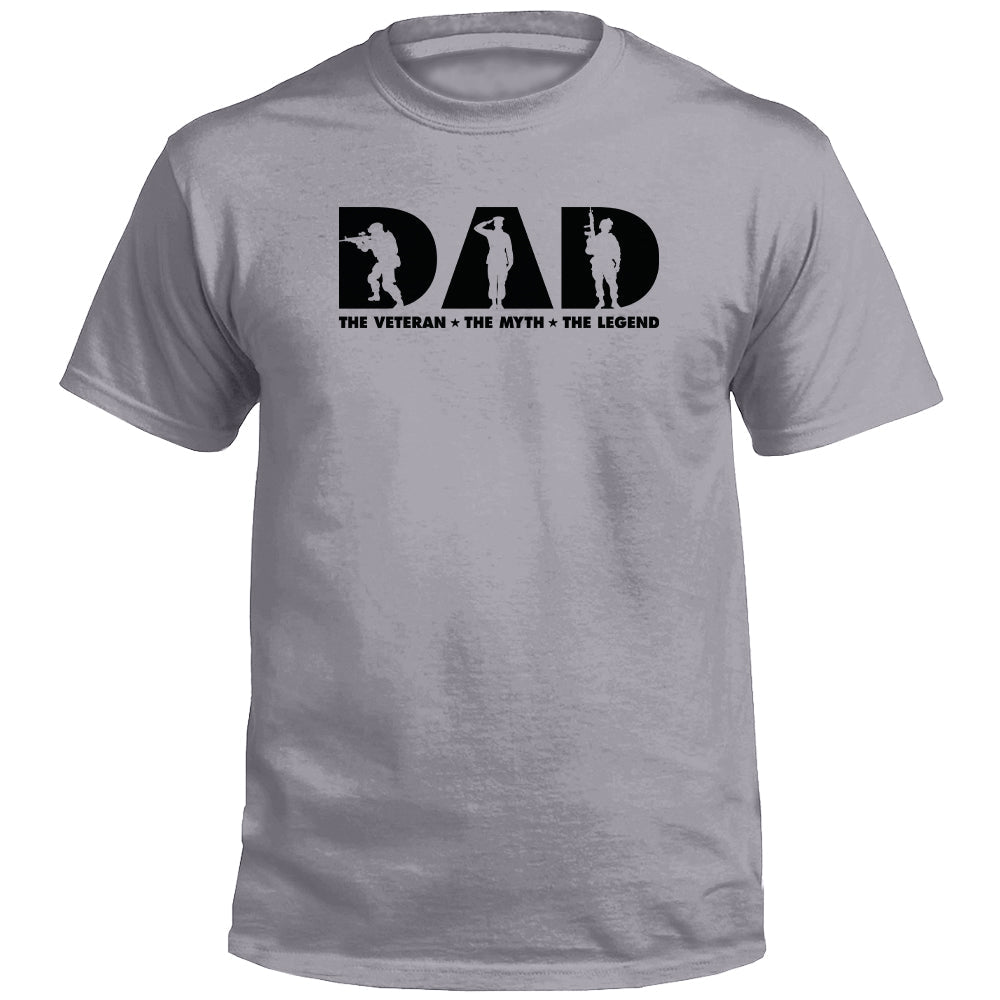 Dad The Veteran The Myth The Legend (Front) T-Shirts, Hoodie, Sweatshirt | WearSparks.com (Image 1)