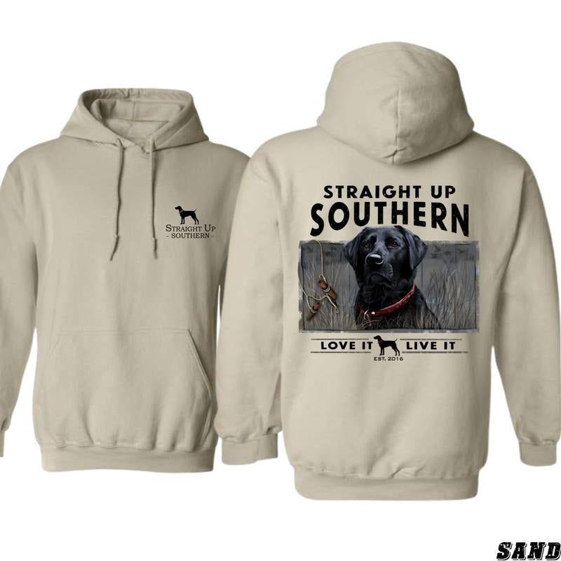 Straight Up Southern Hoodie - Charming Labrador Design, country boy clothing, hoodi,es for country girls Perfect for Dog...