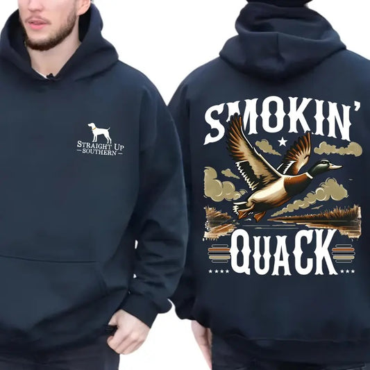 Straight Up Southern T-shirt Sweatshirt Hoodie, Classic Duck Hunting Design Featuring Bold 'Smokin' Quack' Graphics, camo...
