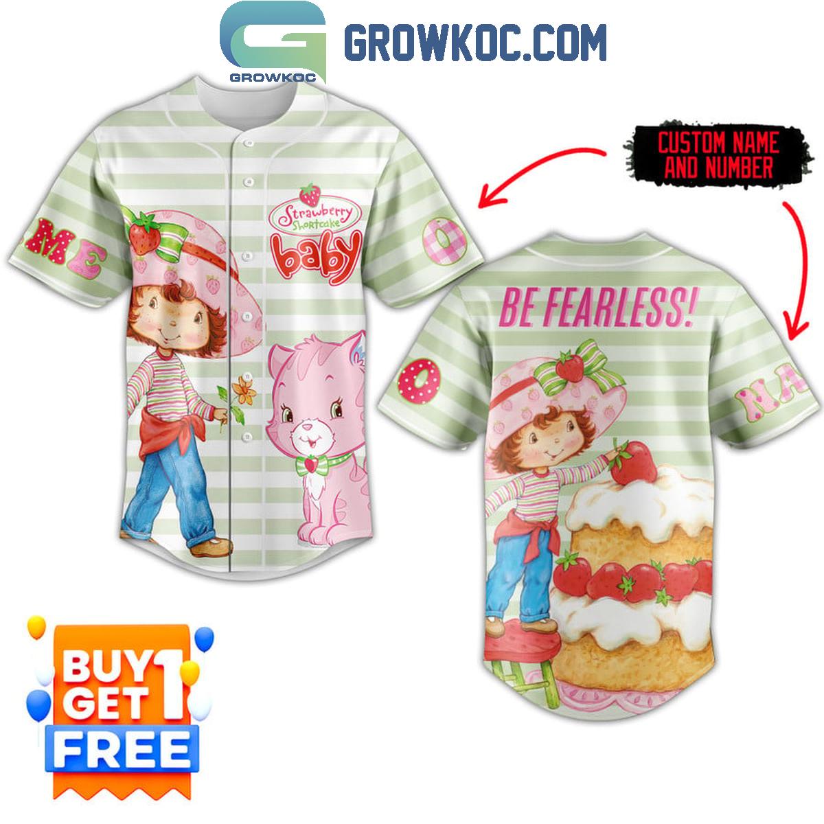 Strawberry Shortcake Baby Be Fearless Fan Personalized Baseball Jersey