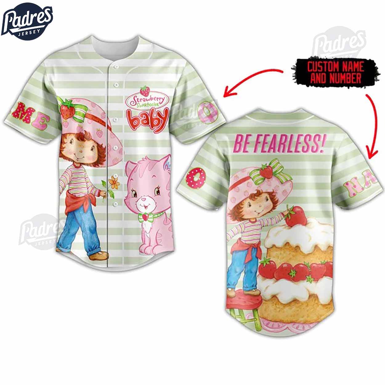 Strawberry Shortcake Custom Baseball Jersey Style - Padres Jersey Oasis: Elevate Your Baseball Style Game... (Image 1)