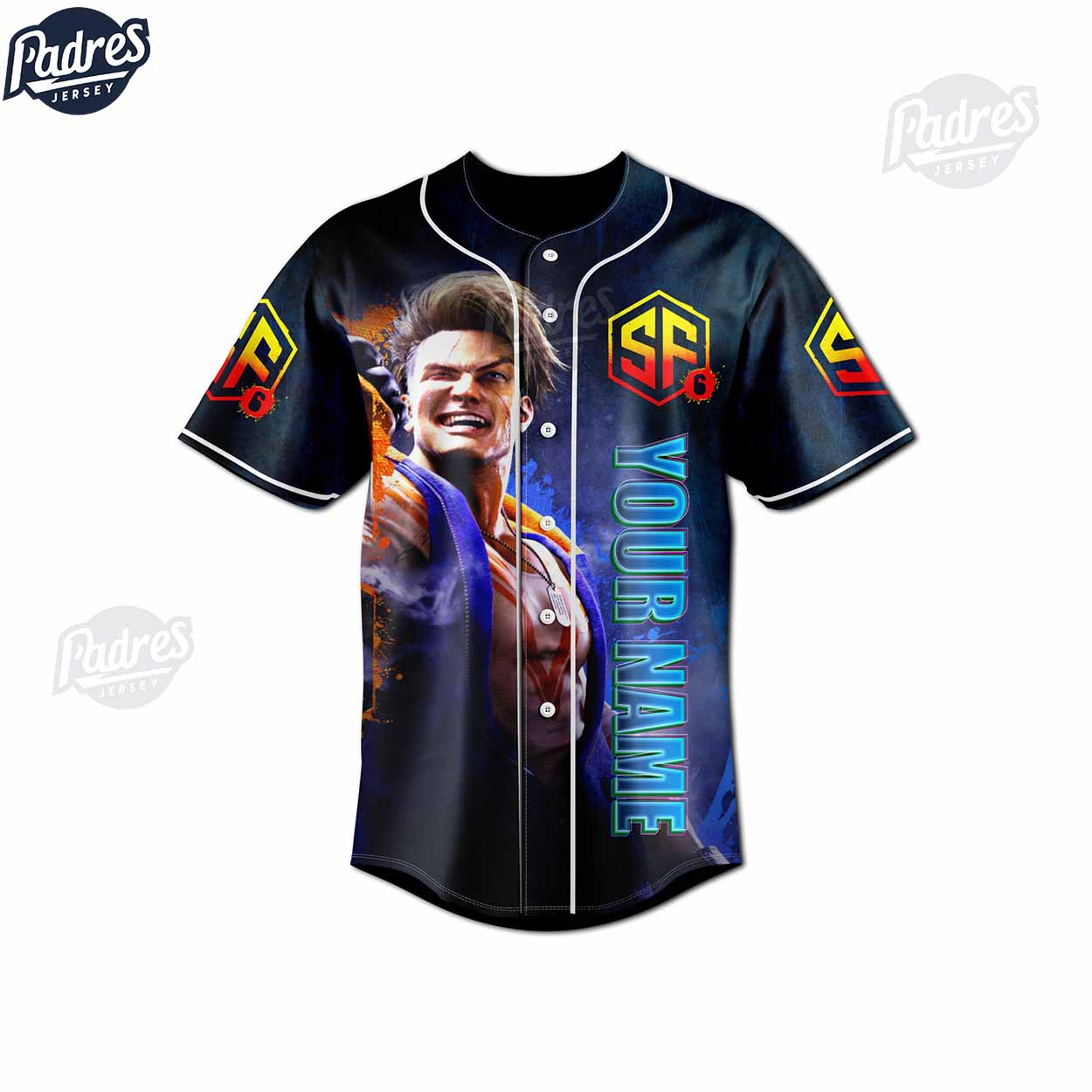Street Fighter 6 Custom Baseball Jersey - Padres Jersey Oasis: Elevate Your Baseball Style Game T-Shirts,... (Image 2)