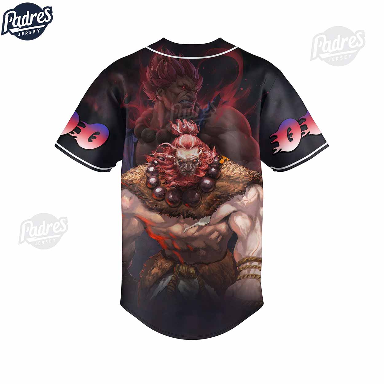 Street Fighter Akuma Custom Baseball Jersey - Padres Jersey Oasis: Elevate Your Baseball Style Game T-Shirts,... (Image 3)