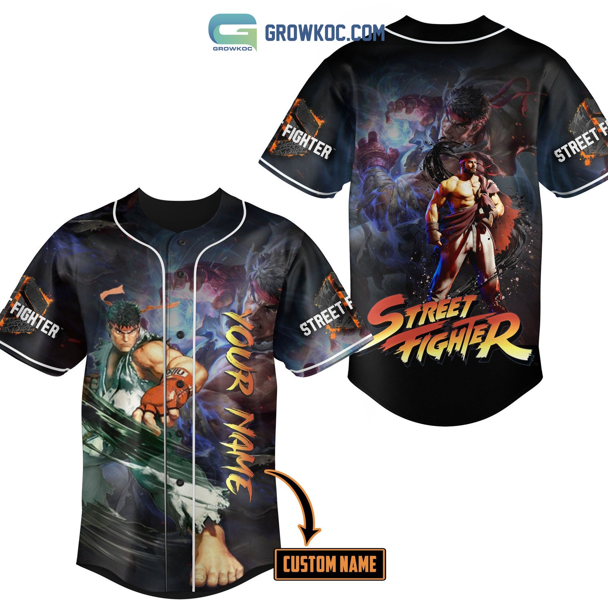Street Fighter Capcom Nitendo Personalized Baseball Jersey