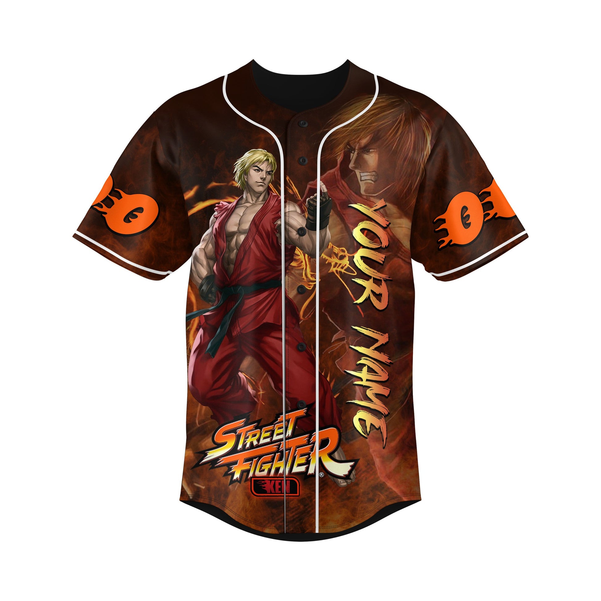 Street Fighter Ken Custom Baseball Jersey - Padres Jersey Oasis: Elevate Your Baseball Style Game T-Shirts,... (Image 1)