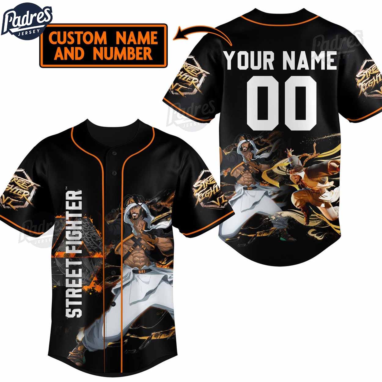 Street Fighter Personalized Baseball Jersey - Padres Jersey Oasis: Elevate Your Baseball Style Game T-Shirts,... (Image 1)