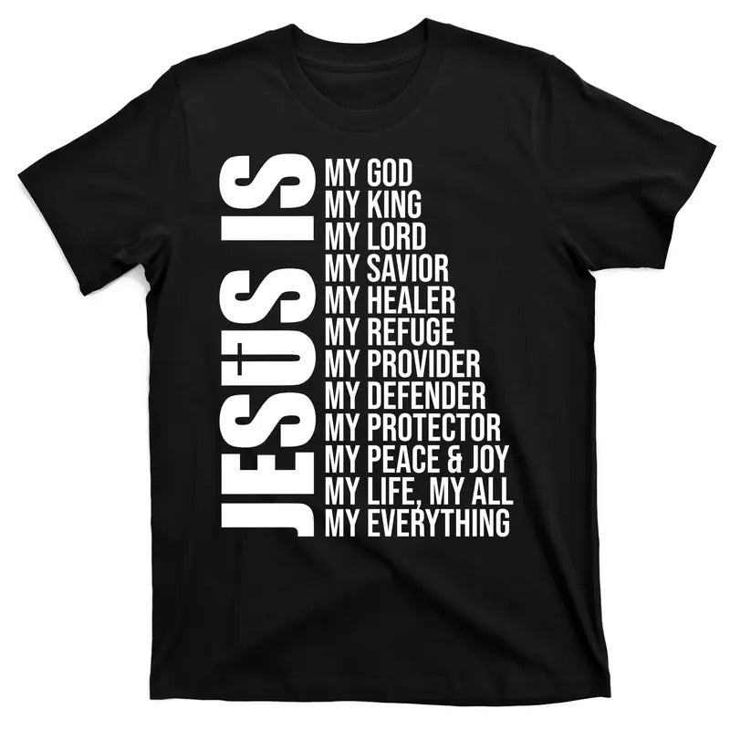 Streetwear Round Neck Jesus Is My Everything T-Shirt Hoodie, Sweatshirt | WearSparks.com