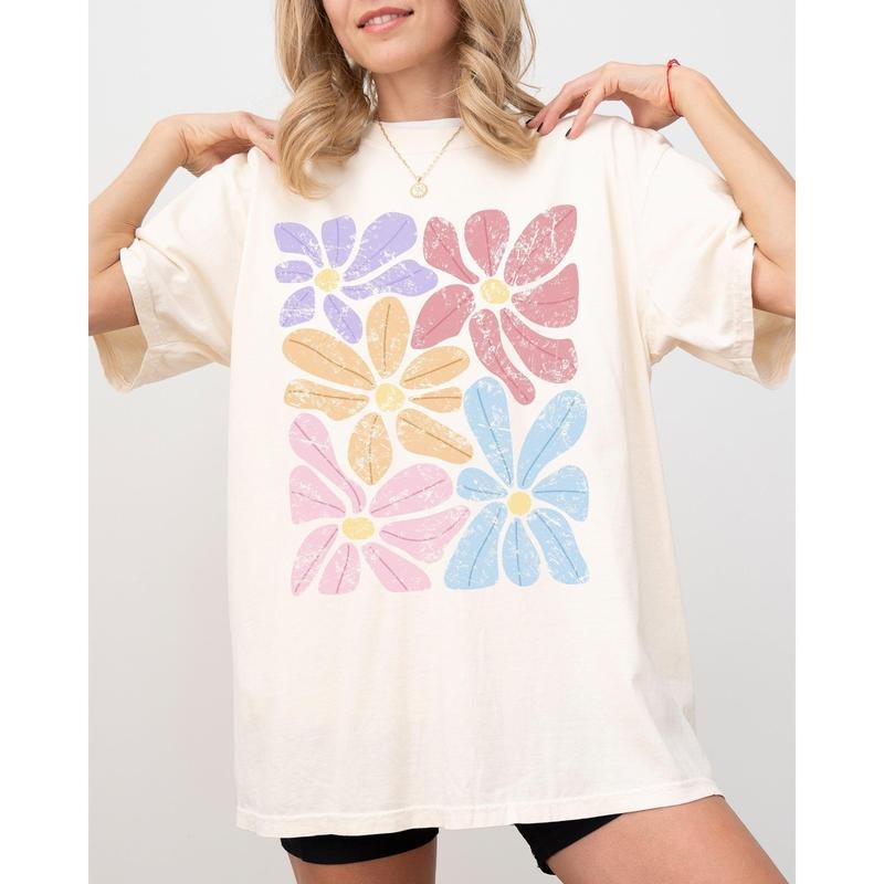 Striking, Gorgeous Abstract Flowers, Boho Floral Design, Summer Vibes, Gardening, Festival, Nature Shirt, Women's Comfort...