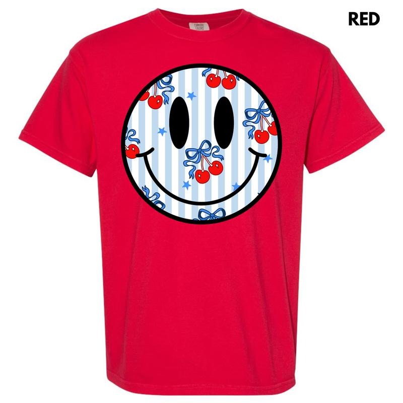 Stripe Cherry Happy Face Comfort Colors T-Shirt 'NLB' Hoodie, Sweatshirt | WearSparks.com