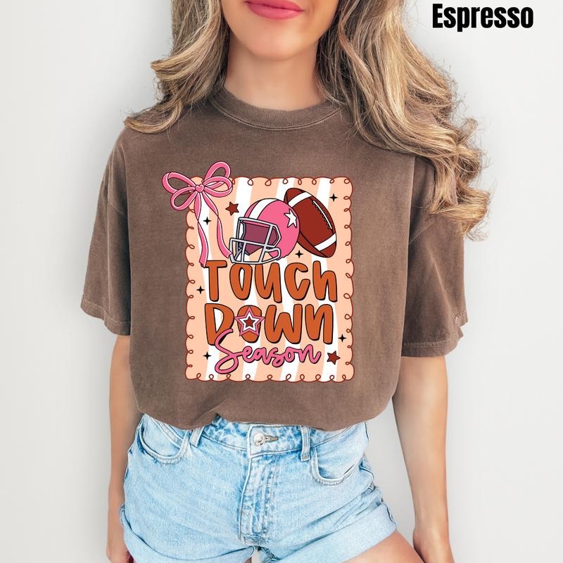 Stripe Touchdown Season Comfort Colors T-Shirt 'NLB' Hoodie, Sweatshirt | WearSparks.com