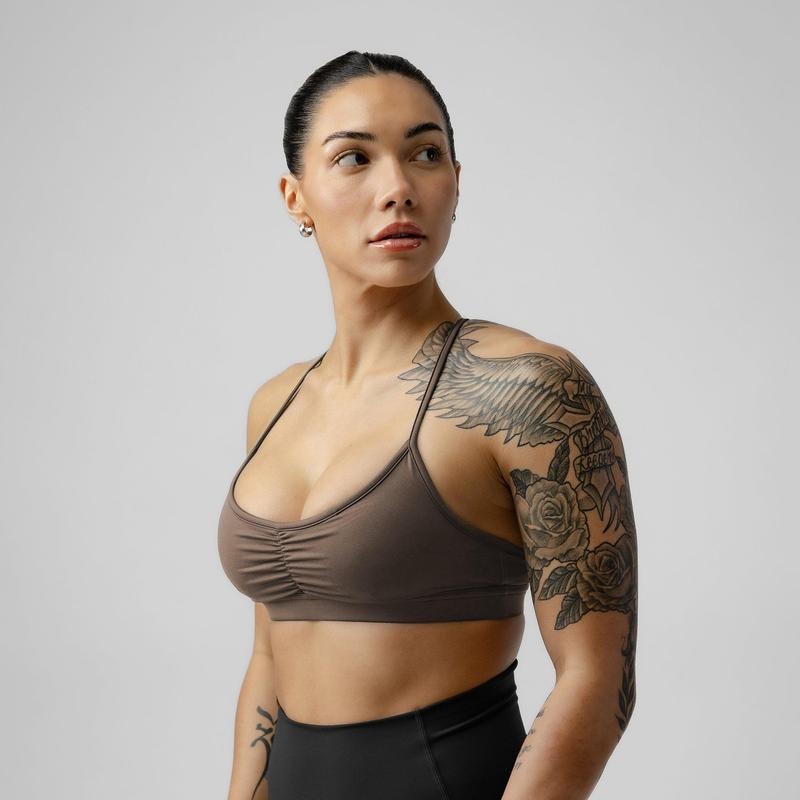 Strive Sports Bra - Toffee, Women's Plain Summer Activewear, Adjustable T-Shirts, Hoodie, Sweatshirt | WearSparks.com