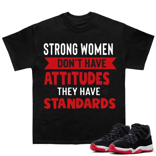 Strong Man Match 11s Bred Velvet Sneakers Outfits, Fitted Graphic Tee Cotton T-shirt, Perfect for Y2K, Streetwear, Rap...