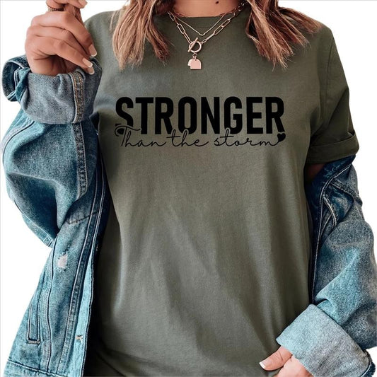 Stronger Than The Storm T-shirt, Encouragement Shirts For Women,Mental Health Shirts, Comfort  T-shirt, Women...