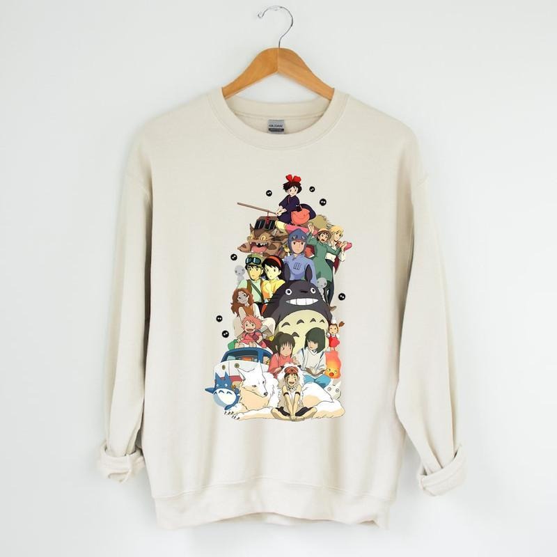 Studio Ghibli All Characters Crewneck Sweatshirt, Anime sweatshirt, Manga Sweatshirt T-Shirts, Hoodie | WearSparks.com