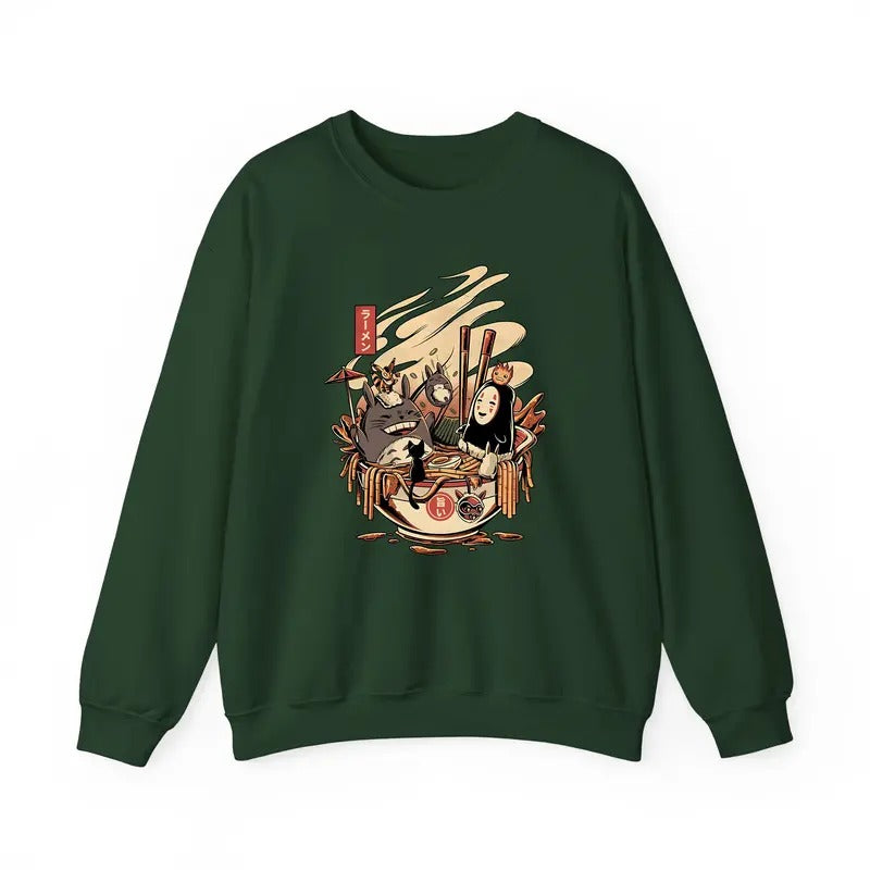 Studio Ghibli Sweatshirt, Hayao Miyazaki, Studio Ghibli Totoro Shirt, Ghibli No Face Shirt, Howl's Moving Castle shirt,...