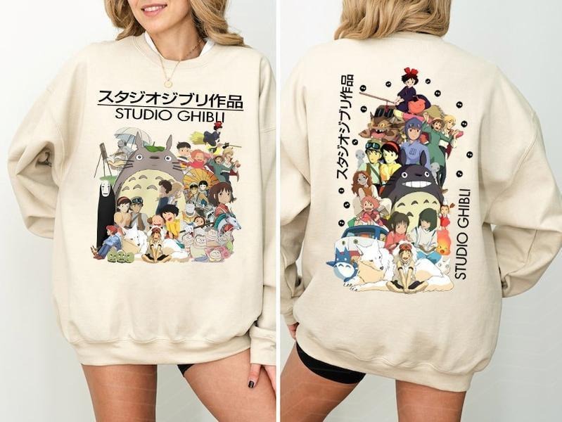 Studio Ghibli Sweatshirt, Studio Ghibli World, Ghibli Studio Shirt, Ponyo Shirt, Howls Moving Castle Shirt, Spirited...