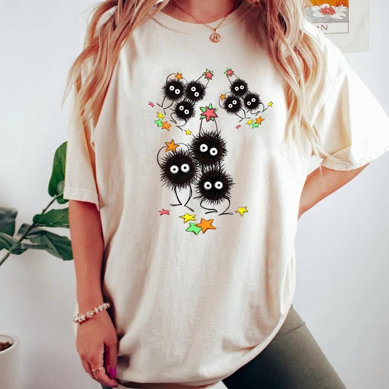 Studio Ghibli TShirt, Soot Sprites T-Shirt, Susuwatari Shirt, Ghibli Gift, Soot Sprites Hoodie, Anime Fan...