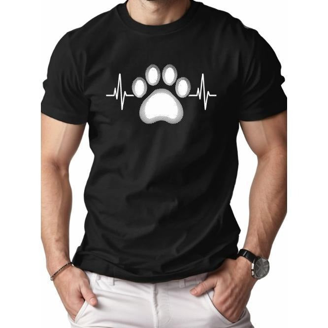 Stylized white paw print pure cotton men's Tshirt comfort fit Made in USA Hoodie, Sweatshirt | WearSparks.com