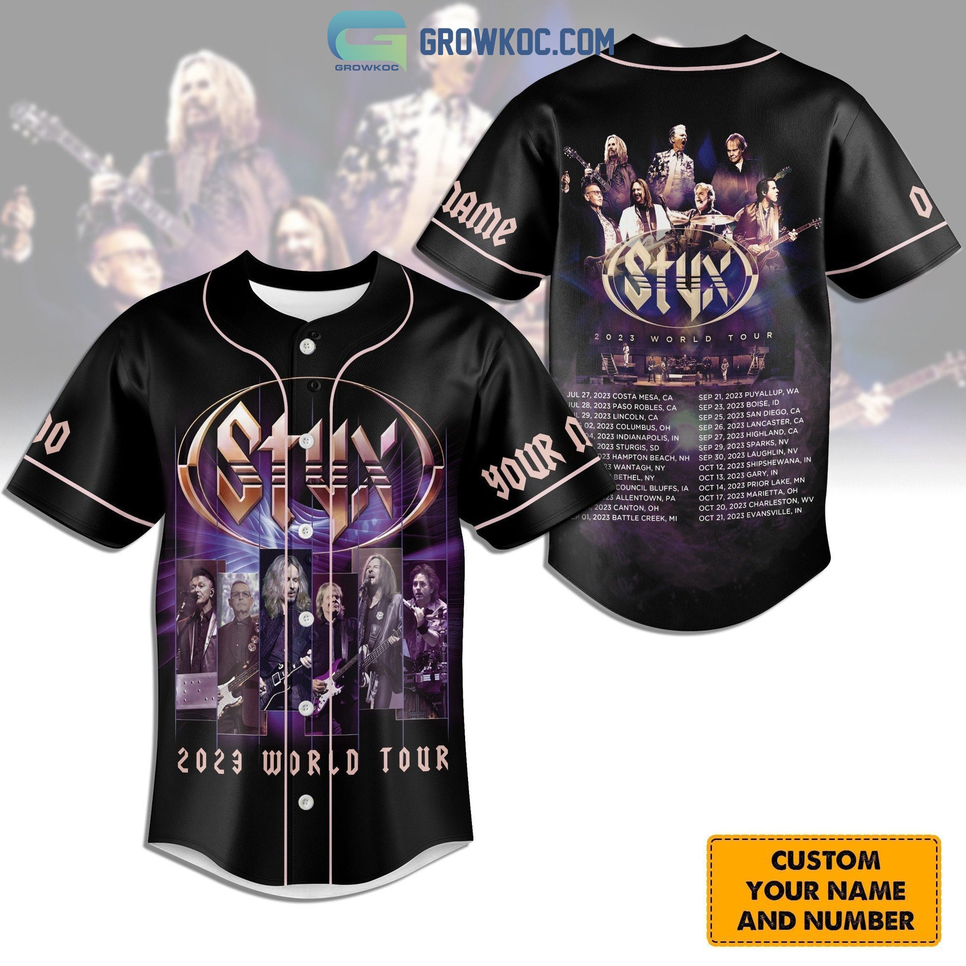 Stynx 2023 World Tour Personalized Baseball Jersey