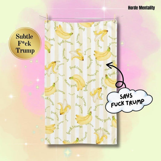 Subtle Anti Trump Hand Towel Banana Hand Towel Funny Political Home Decor Political Hand Towel Anti Fascist Home Decor...
